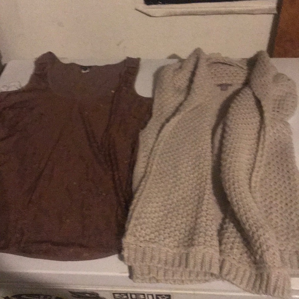 J Jill sweater vest & Eddie Bauer sequin shirt